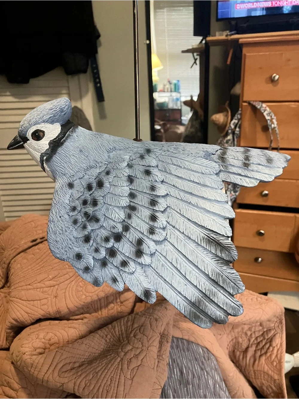 Handmade Hanging Blue Jay Shaped Bird Feeder